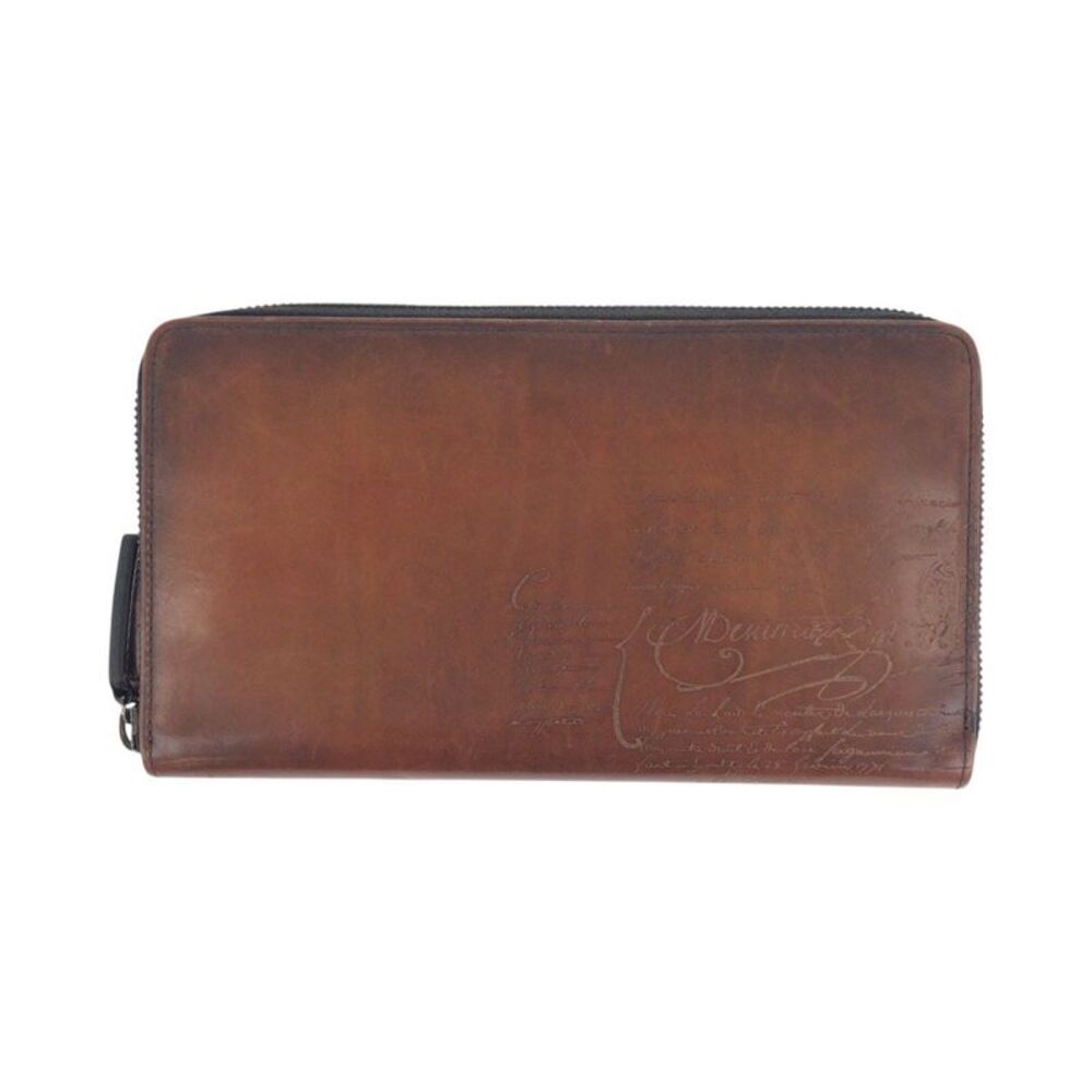 Berluti Calligraphy Scritto Leather Long Zipper Wallet